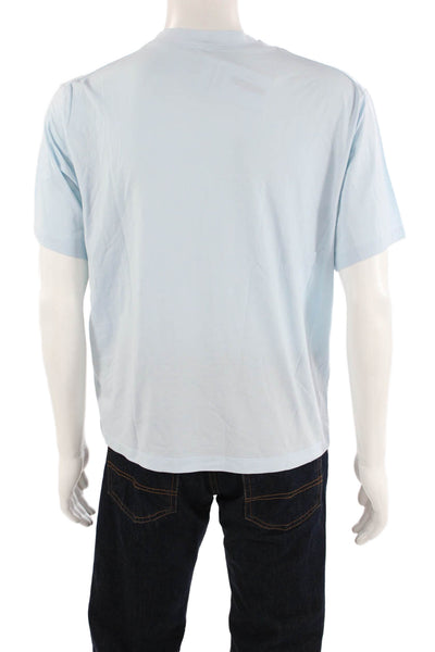 Lululemon Mens Light Blue Cotton Blend Crew Neck Short Sleeve T-Shirt Size M