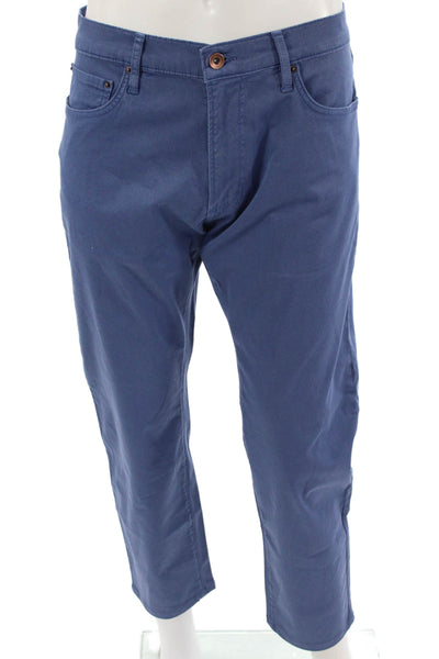 J. Mclaughlin Mens Cropped Chino Pants Blue Cotton Blend Size 32