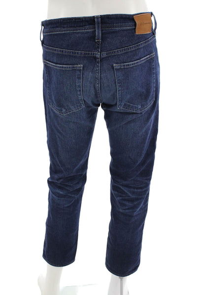 AG Adriano Goldschmied Men Dark Blue Cropped Ankle Jeans Button Size 32