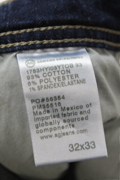 AG Adriano Goldschmied Men Dark Blue Cropped Ankle Jeans Button Size 32