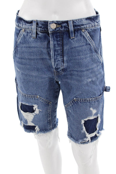 Frame Unisex Bermuda Cargo Shorts Blue Cotton Size 26