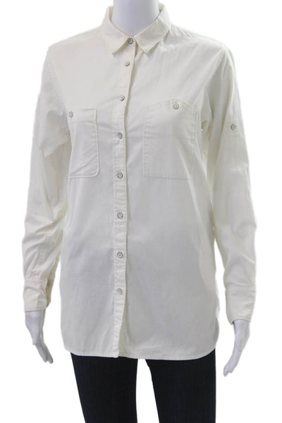 Rag & Bone Womens Collared Basic Button-Up White Cotton Shirt Size S