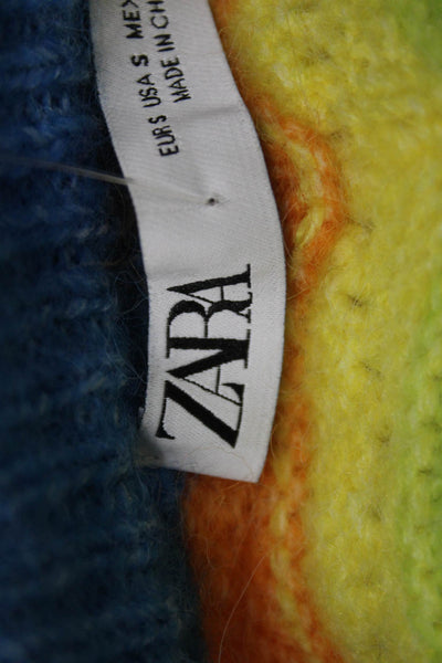 Zara Unisex Striped Crew Neck Sleeveless Vest Multi-Color Size S
