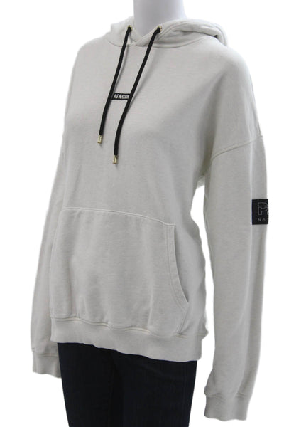 PE Nation Women Pullover Hoodie Beige Long Sleeve 100% Organic Cotton Size M