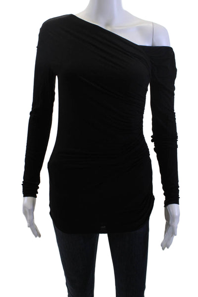 Bailey 44, Women Long Sleeve Black Solid Rayon Spandex Top Size M
