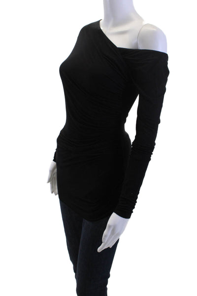 Bailey 44, Women Long Sleeve Black Solid Rayon Spandex Top Size M