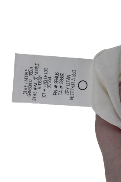 Theory Unisex Designer White Collared Blazer Button Closure Viscose Size 2