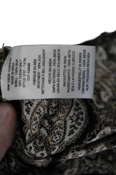 Joie Women Silk Paisley Bohemian Tank Beige Sleeveless Size S
