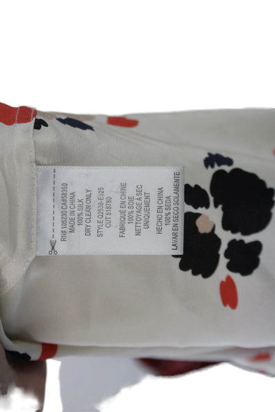 Equipment Femme Women Silk Floral High Neck Long Sleeve Button-Up Blouse Size S