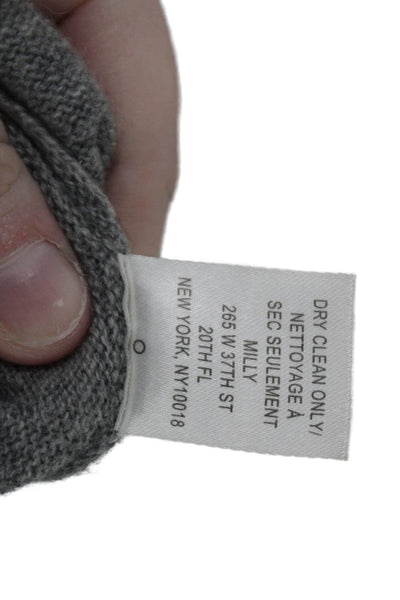 Milly Women Pullover Cashmere Sweater Gray 3/4 Sleeve Size S