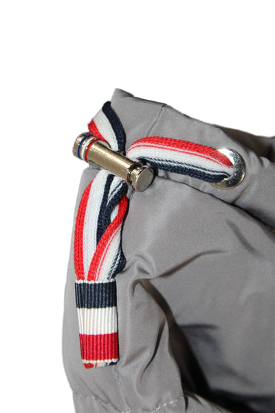 Thom Browne, Mens Quilted Puffer Bomber Jacket Gray Size S