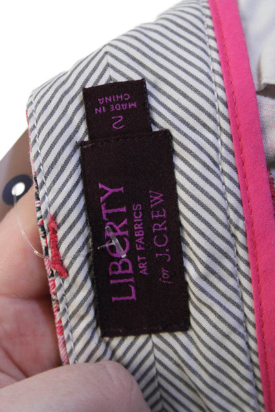 J Crew Unisex Pink Floral Cotton Shorts Size 2