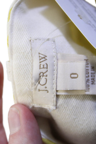 J Crew Unisex White Striped Cotton Chino Shorts Size 0