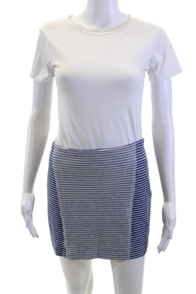 Thakoon Women Blue Striped Mini Pencil Skirt Size M