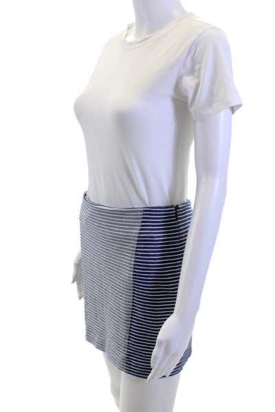 Thakoon Women Blue Striped Mini Pencil Skirt Size M