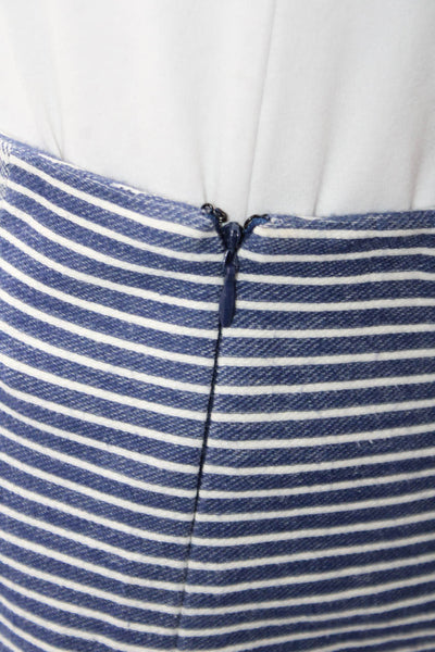 Thakoon Women Blue Striped Mini Pencil Skirt Size M