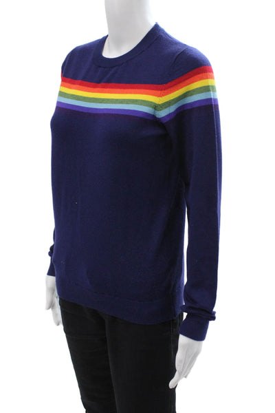 Madeleine Thompson Unisex Pullover Dark Blue Striped Crewneck Size XS
