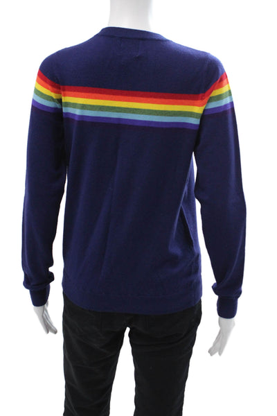 Madeleine Thompson Unisex Pullover Dark Blue Striped Crewneck Size XS