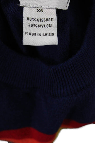 Madeleine Thompson Unisex Pullover Dark Blue Striped Crewneck Size XS