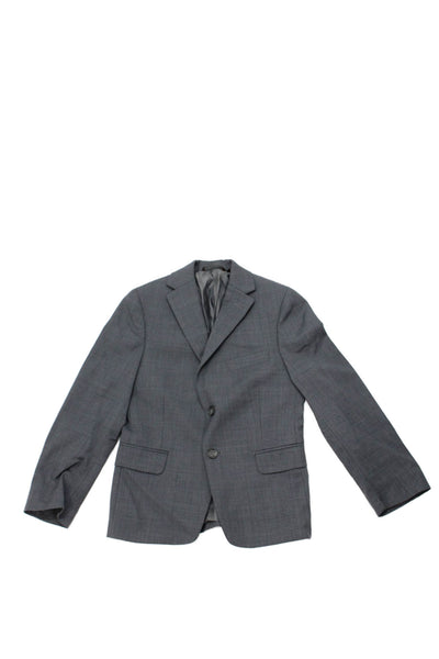 Michael Kors Boys Two Button Notched Lapel Blazer Jacket Gray Wool Size 8