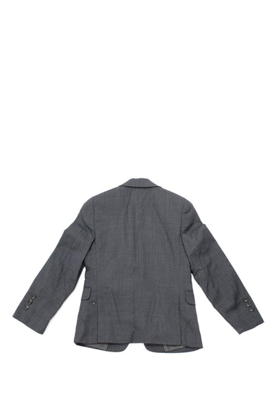 Michael Kors Boys Two Button Notched Lapel Blazer Jacket Gray Wool Size 8