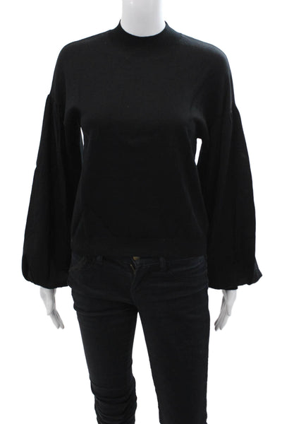 Closed Women Pullover Black Mock Neck Polyester Size XS