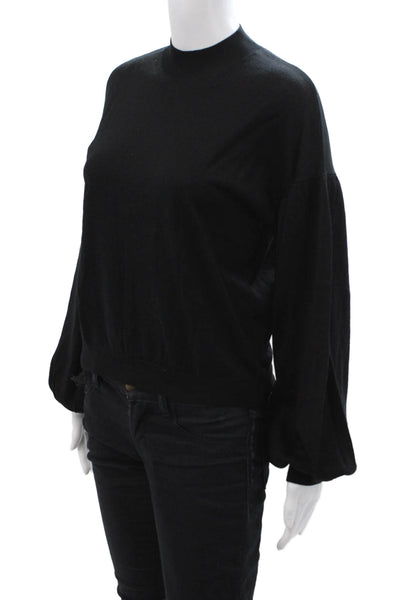 Closed Women Pullover Black Mock Neck Polyester Size XS