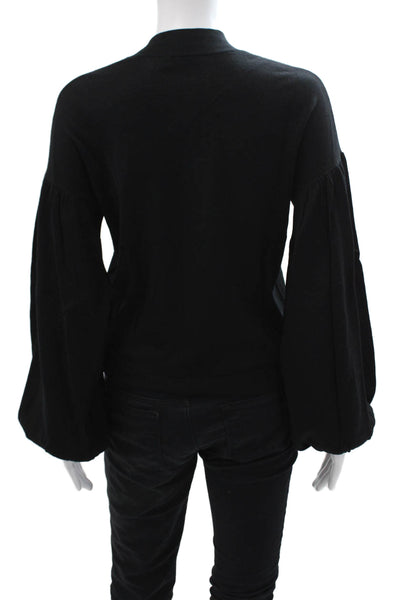 Closed Women Pullover Black Mock Neck Polyester Size XS