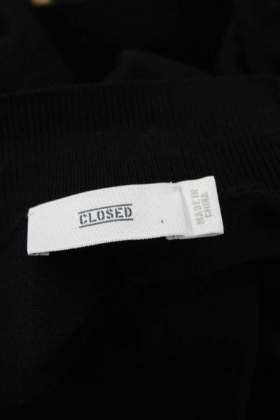 Closed Women Pullover Black Mock Neck Polyester Size XS