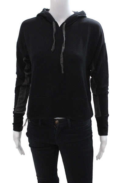 Beyond Yoga Womens Pullover Hoodie Black Drawstring Long Sleeve Size S