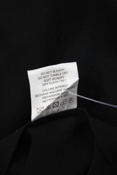 IRO Women Black 3/4 Sleeve Round Neck Blouse Button Polyester Size S