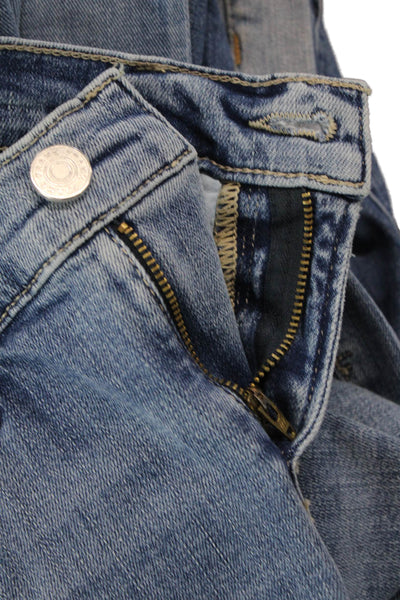 Frame Womens Boyfriend Straight Jeans Light Blue High Rise Button Size 25
