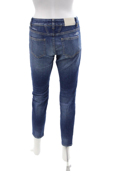 Closed Women Ankle Cropped Jeans Dark Blue Mid Rise Button Fly Size 25