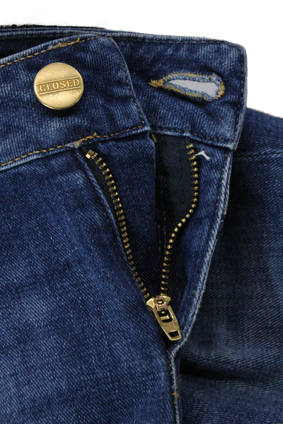 Closed Women Ankle Cropped Jeans Dark Blue Mid Rise Button Fly Size 25