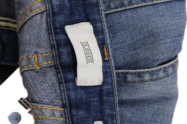 Closed Women Ankle Cropped Jeans Dark Blue Mid Rise Button Fly Size 25