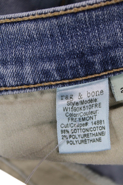 Rag & Bone Jean Women Ankle Cropped Skinny Jeans Light Blue Size 25