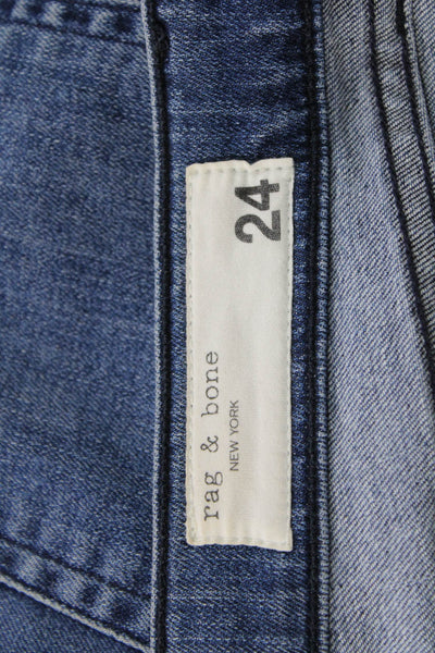 Rag & Bone Womens Skinny Cropped Ankle Jeans Dark Blue Size 24