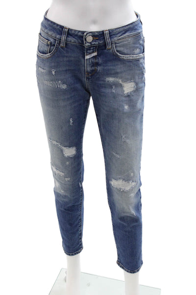 Closed Women Blue Mid Rise Ankle Cropped Jeans Organic Cotton Size 25