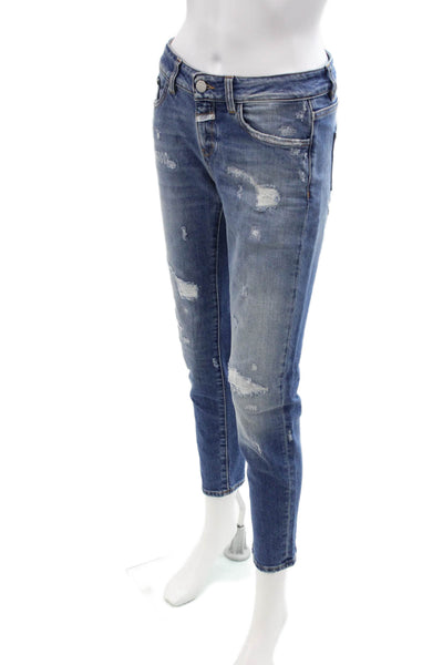 Closed Women Blue Mid Rise Ankle Cropped Jeans Organic Cotton Size 25