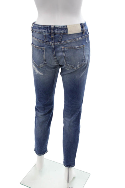 Closed Women Blue Mid Rise Ankle Cropped Jeans Organic Cotton Size 25