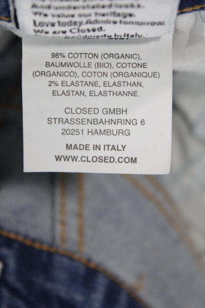 Closed Women Blue Mid Rise Ankle Cropped Jeans Organic Cotton Size 25