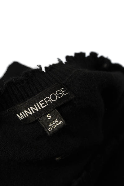Minnie Rose Womens Basic Sleeveless Tank Black Crew Neck Size S