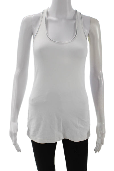 Lululemon Women White Basic Tank Sleeveless Round Neck Nylon Blend Size 4