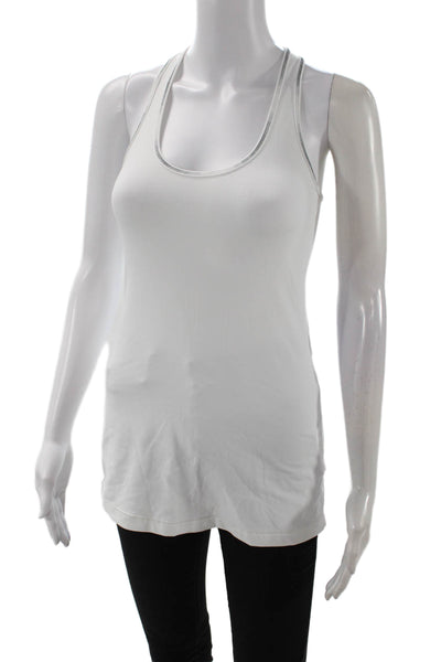 Lululemon Women White Basic Tank Sleeveless Round Neck Nylon Blend Size 4