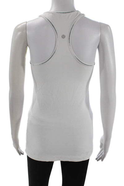 Lululemon Women White Basic Tank Sleeveless Round Neck Nylon Blend Size 4