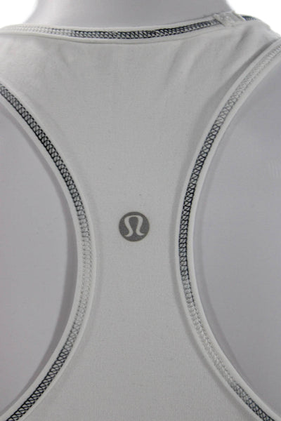 Lululemon Women White Basic Tank Sleeveless Round Neck Nylon Blend Size 4