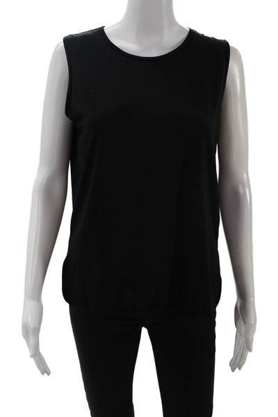 Uniqlo Womens Basic Jersey Tank Black Cotton Sleeveless Round Neck Size S
