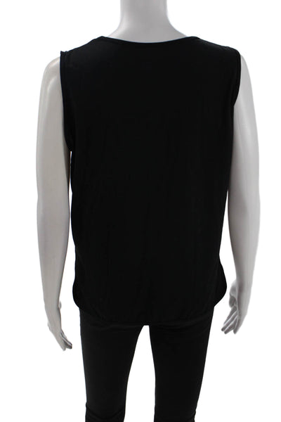 Uniqlo Womens Basic Jersey Tank Black Cotton Sleeveless Round Neck Size S