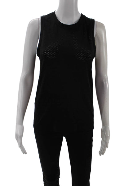 Lululemon Women Black Basic Tank Crewneck Solid Nylon Blend Size 4