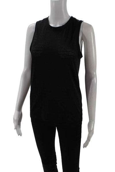 Lululemon Women Black Basic Tank Crewneck Solid Nylon Blend Size 4